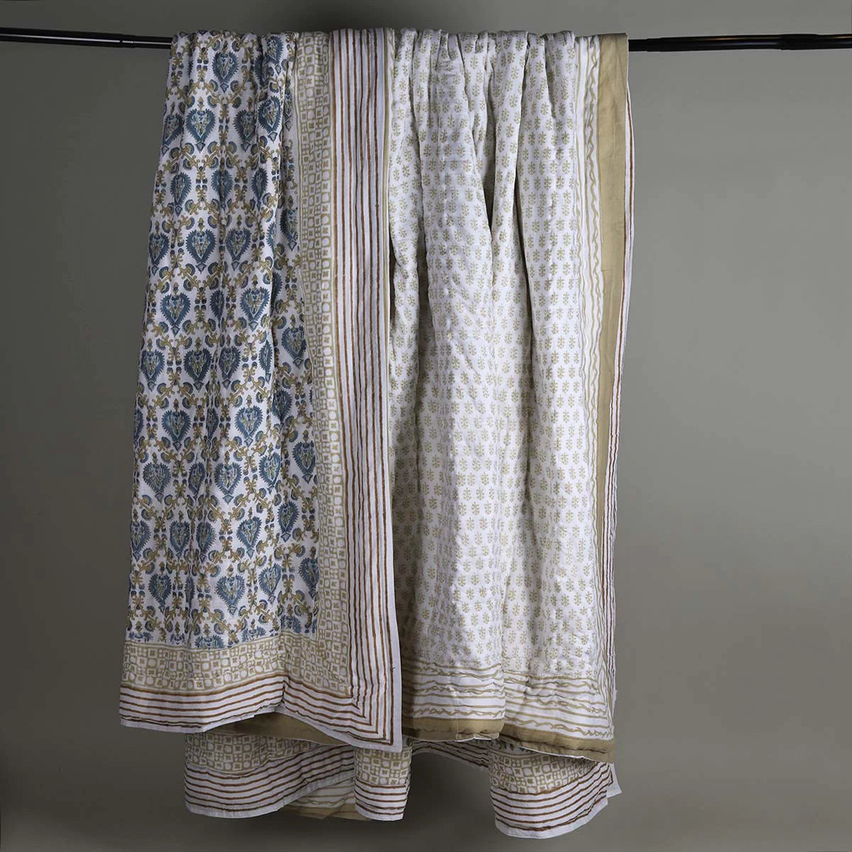 Gold & Blue Rahul Quilt Cover