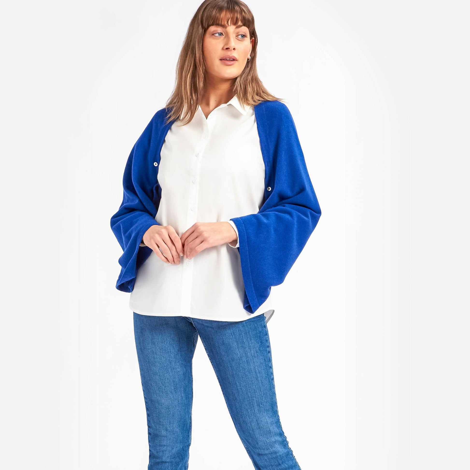 Cashmere & Merino Wool Wrap – Cobalt Blue