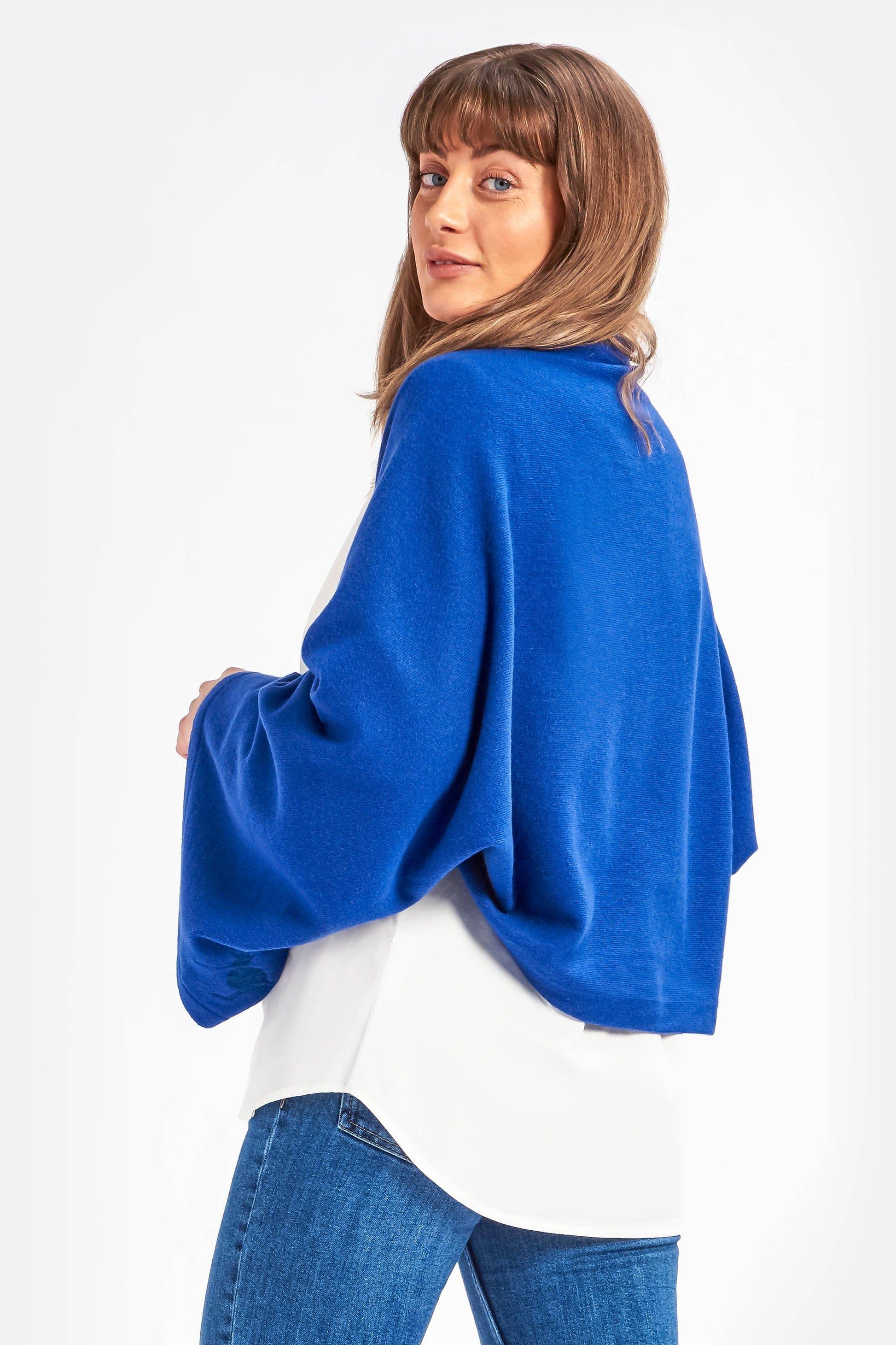 Cashmere & Merino Wool Wrap – Cobalt Blue