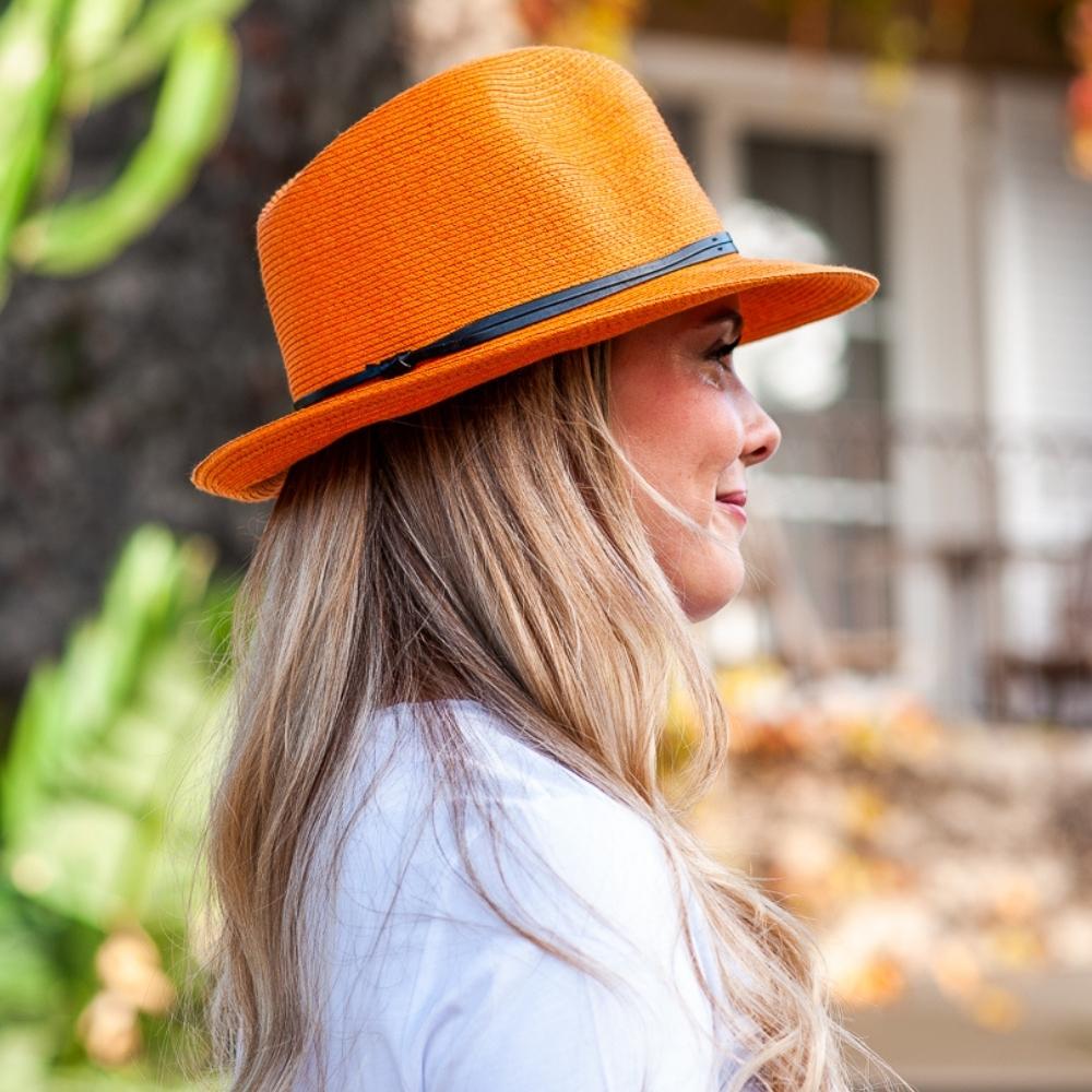 Borsalino Hat  - Clementine Orange for sale - Woodcock and Cavendish