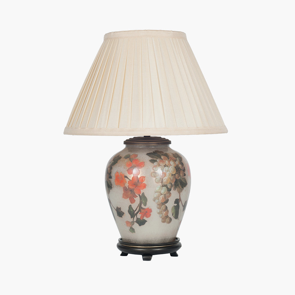 Fruit and Flower Small Glass Table Lamp