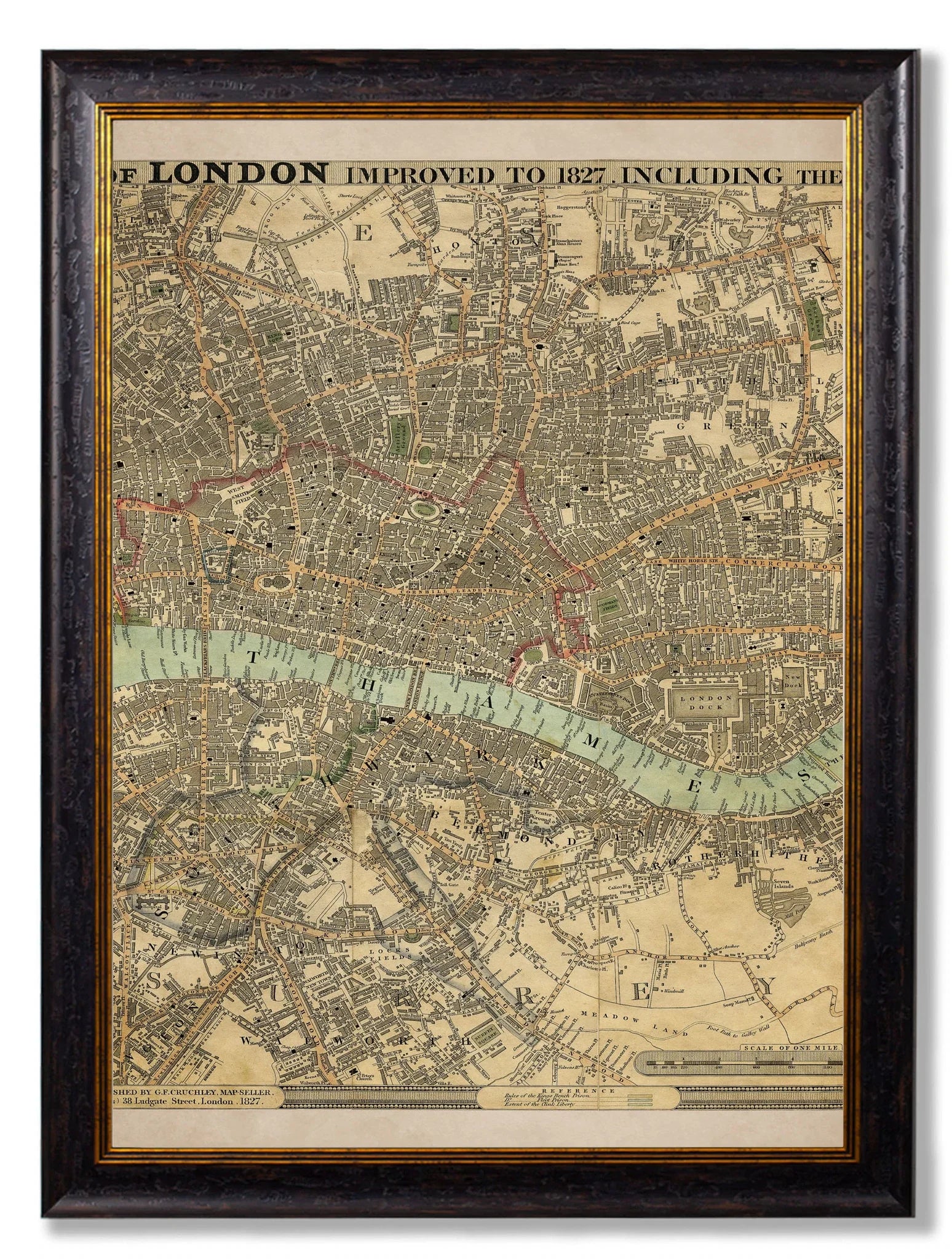 C.1827 London Triptych Map Frames for sale - Woodcock and Cavendish