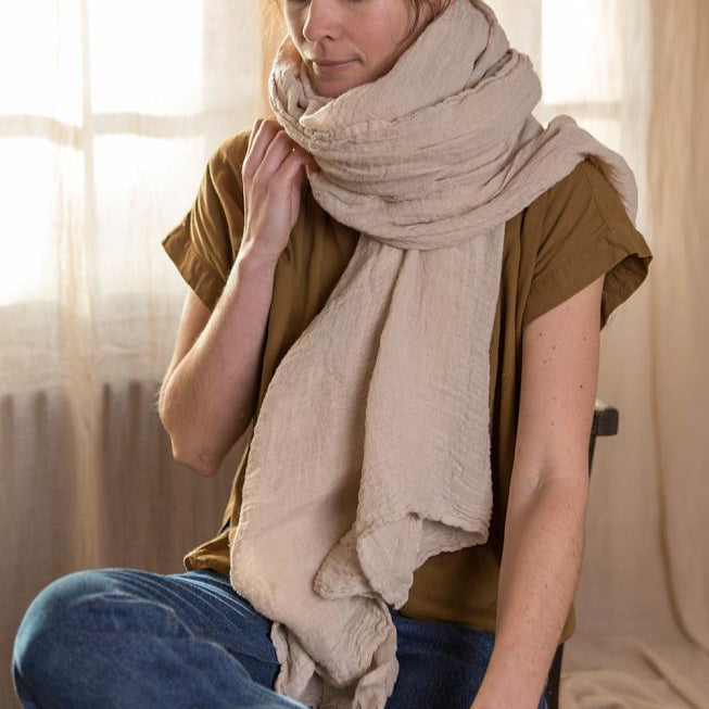 Pure Hemp Stole | Clay