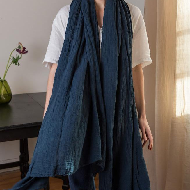 Pure Hemp Stole | Japan Blue