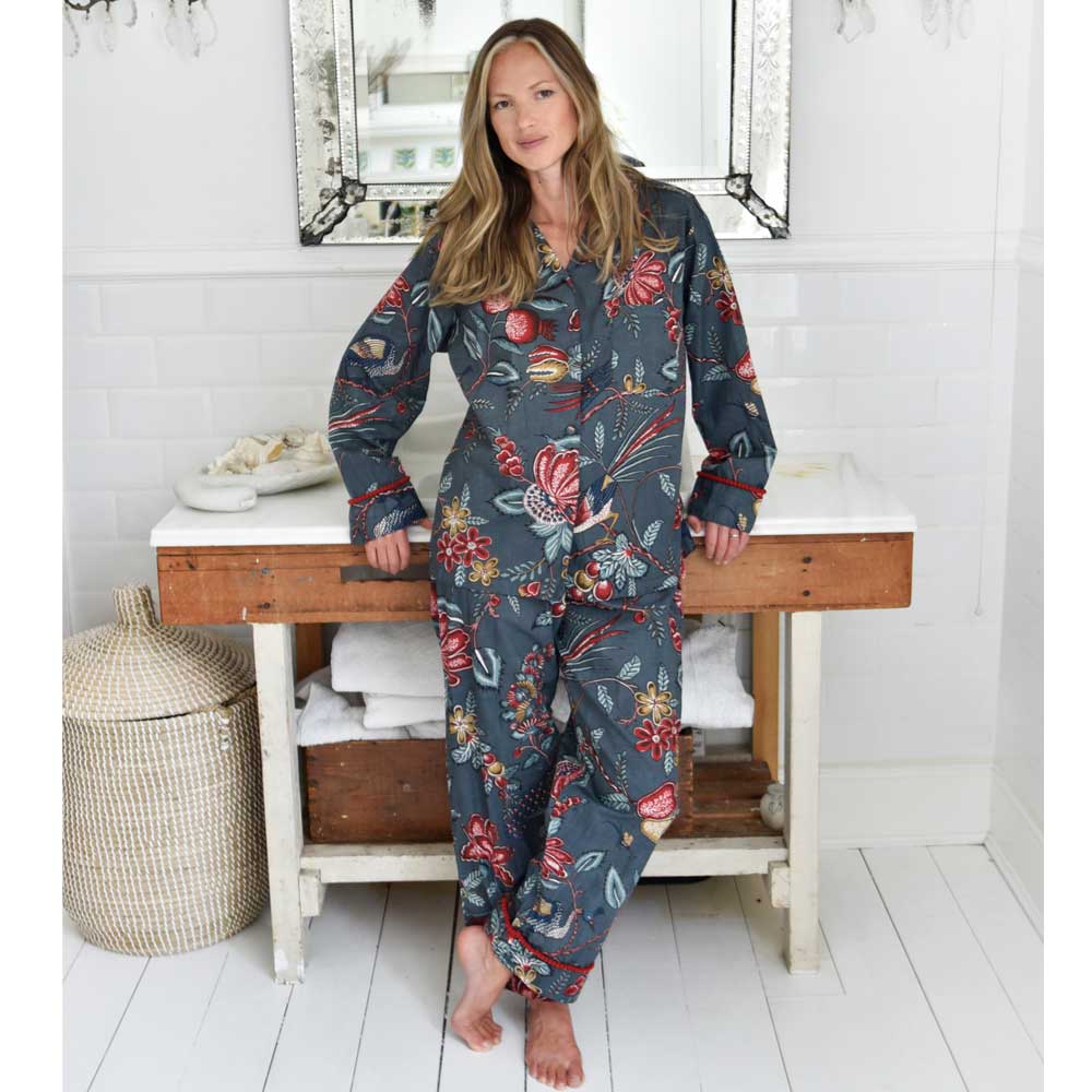 Grey Fruit Bird Pyjamas for sale - Woodcock and Cavendish