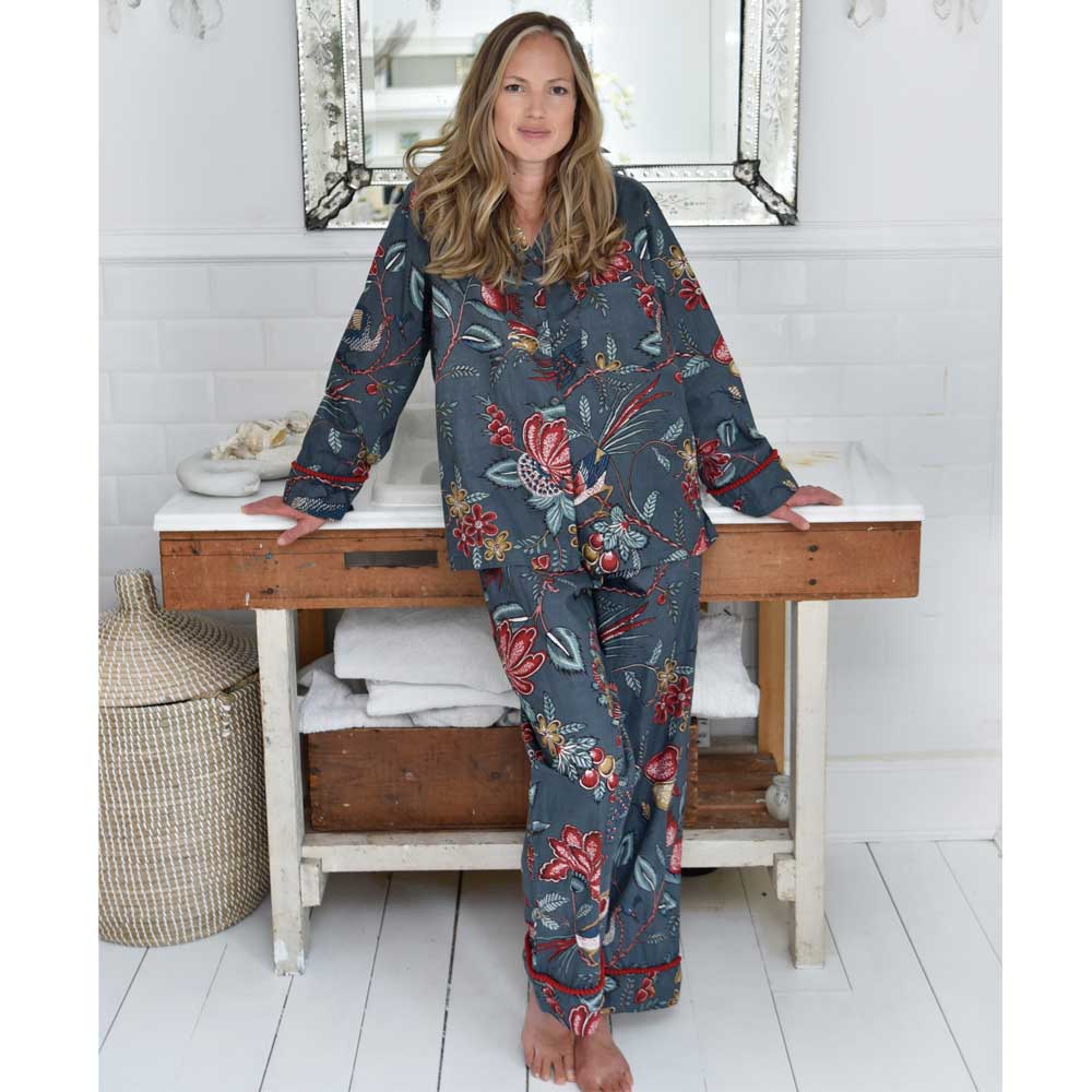 Grey Fruit Bird Pyjamas for sale - Woodcock and Cavendish