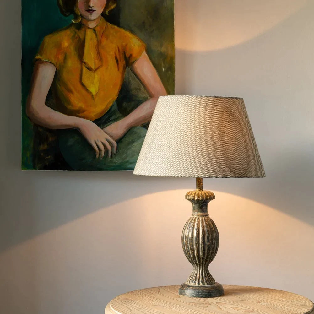 Table Lamp Amelia Stonewash Grey for sale - Woodcock and Cavendish