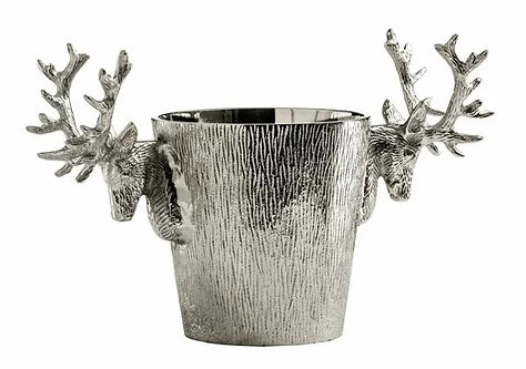Nickel Plated Stag Wine Bucket for sale - Woodcock and Cavendish
