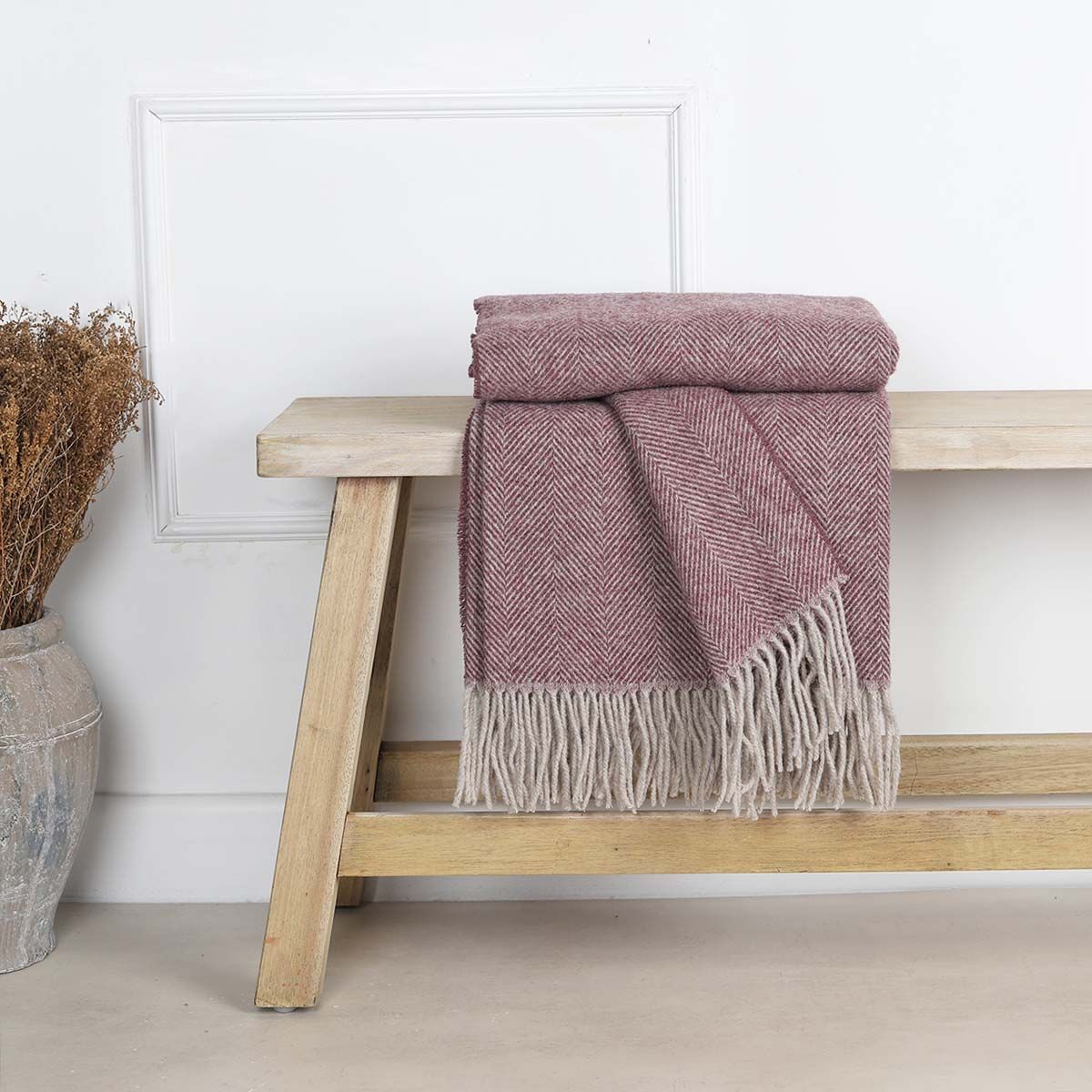 Berry Pure Wool Throw for sale - Woodcock and Cavendish