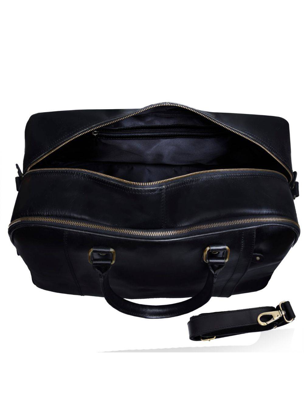 Black Leather Travel Carry On Duffle Bag Luggage for sale - Woodcock and Cavendish