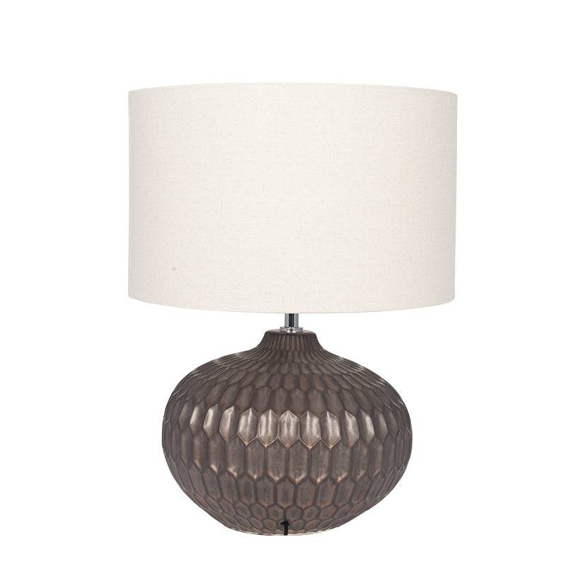 Bronze Textured Glazed Ceramic Table Lamp for sale - Woodcock and Cavendish
