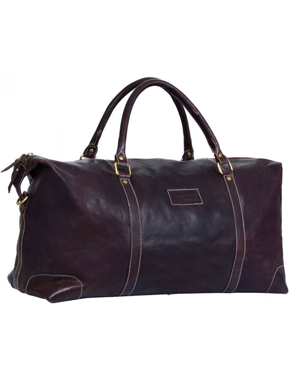 Brown Leather Duffle Travel Gym Weekend Carry On Bag for sale - Woodcock and Cavendish