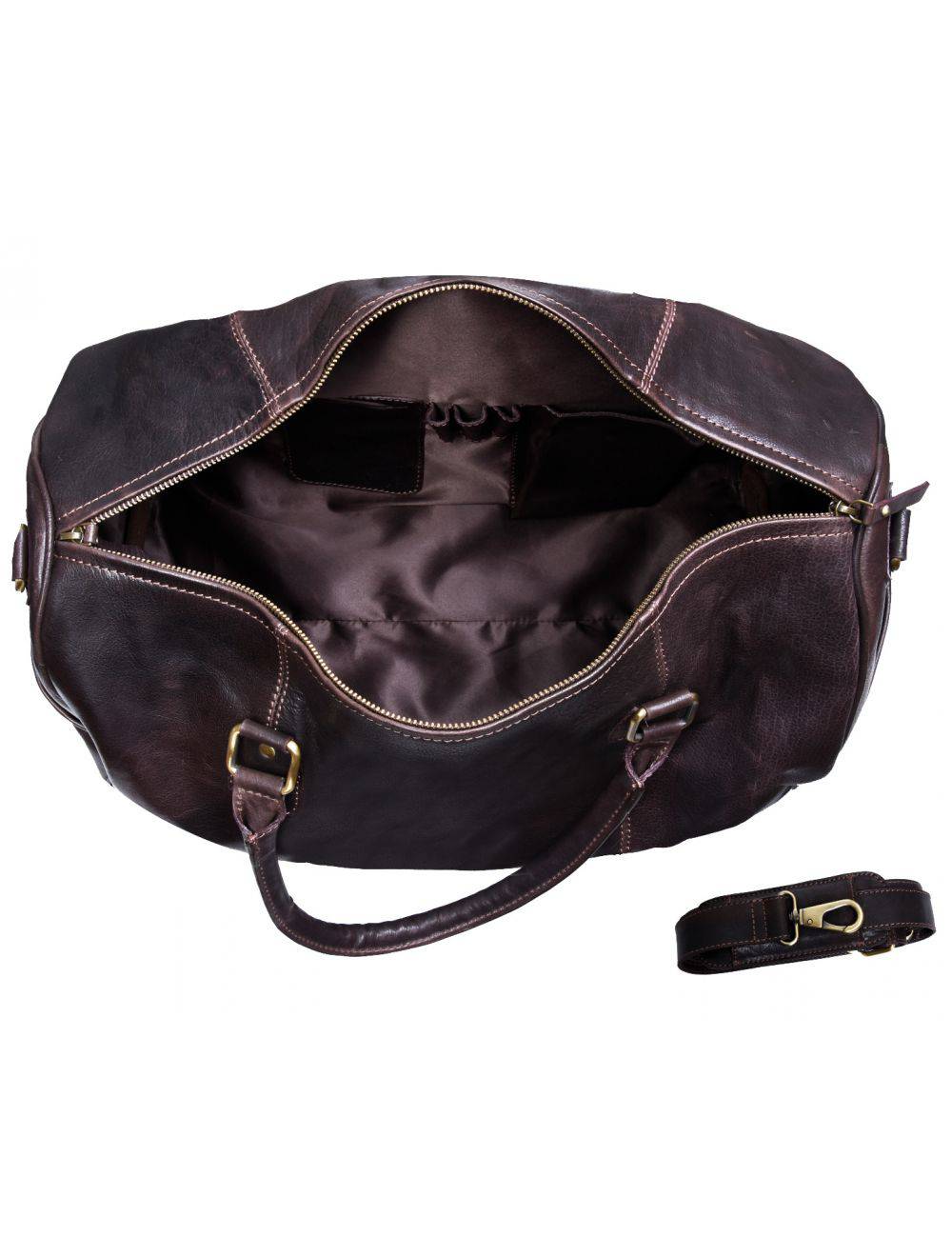 Brown Leather Duffle Travel Gym Weekend Carry On Bag for sale - Woodcock and Cavendish
