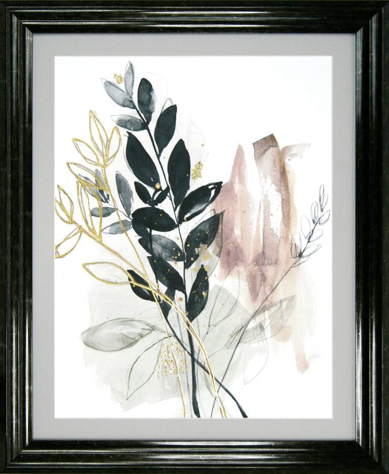 Bundled Leaves by Jennifer Goldberger - Framed Print - Set of 2 for sale - Woodcock and Cavendish