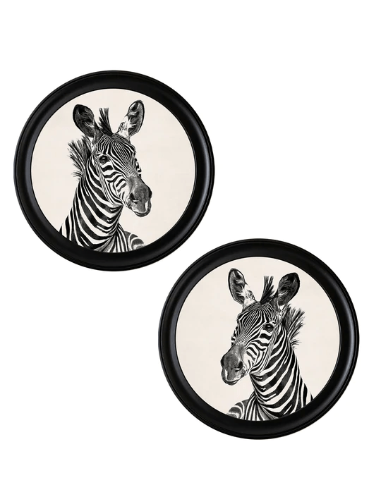 C.1890 Zebras Light - Round Frame for sale - Woodcock and Cavendish