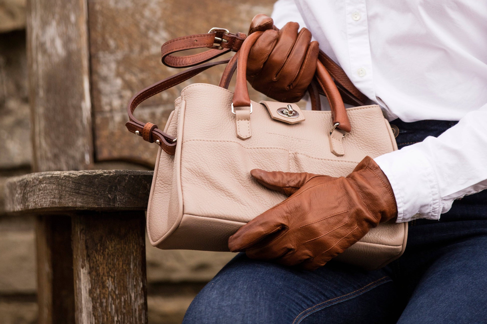 Cadogan Mini Tote Bag In Ecru Leather by Woodcock & Cavendish for sale - Woodcock and Cavendish