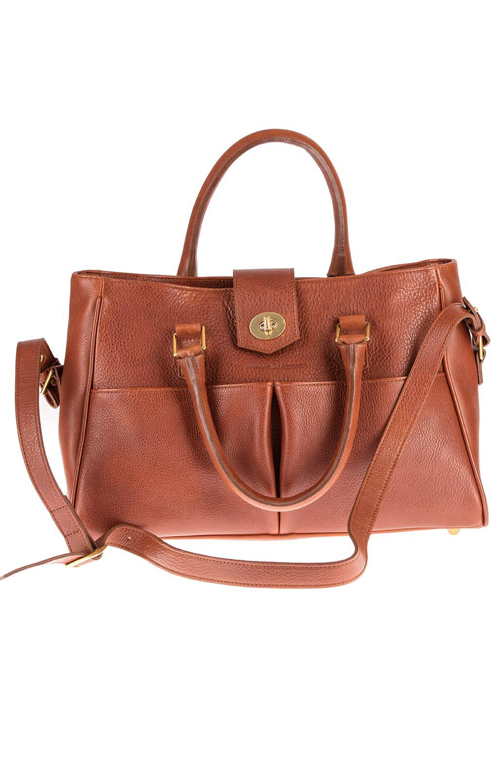 Cadogan Tote Bag in Chestnut Tan Leather by Woodcock & Cavendish for sale - Woodcock and Cavendish