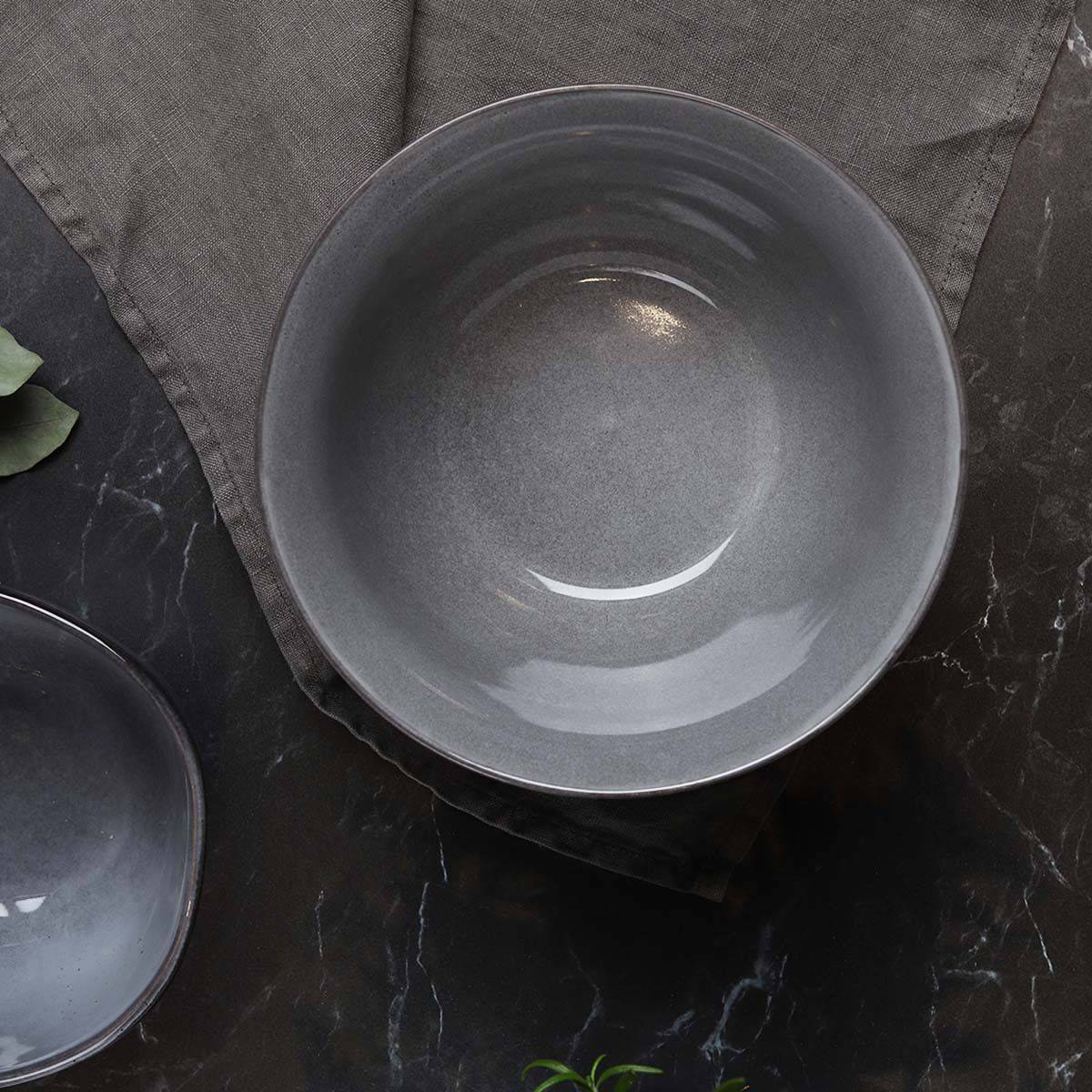 Capri Large Bowl in Grey for sale - Woodcock and Cavendish