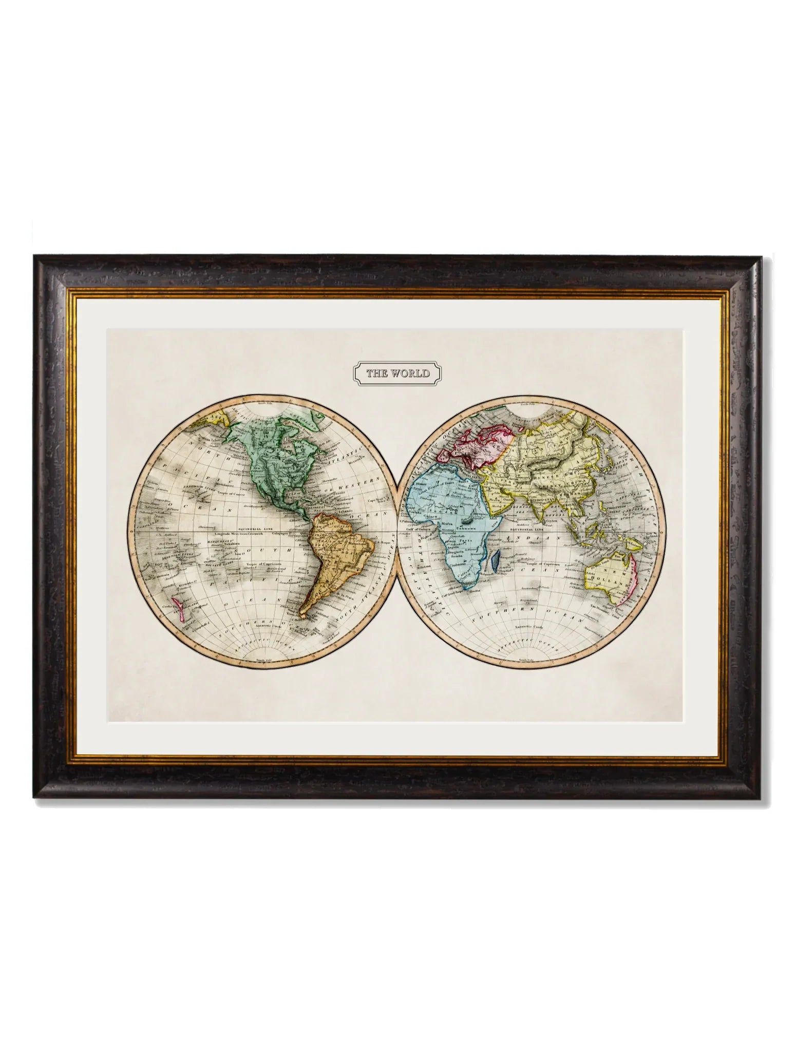 C.1800S Map of The World Frame for sale - Woodcock and Cavendish
