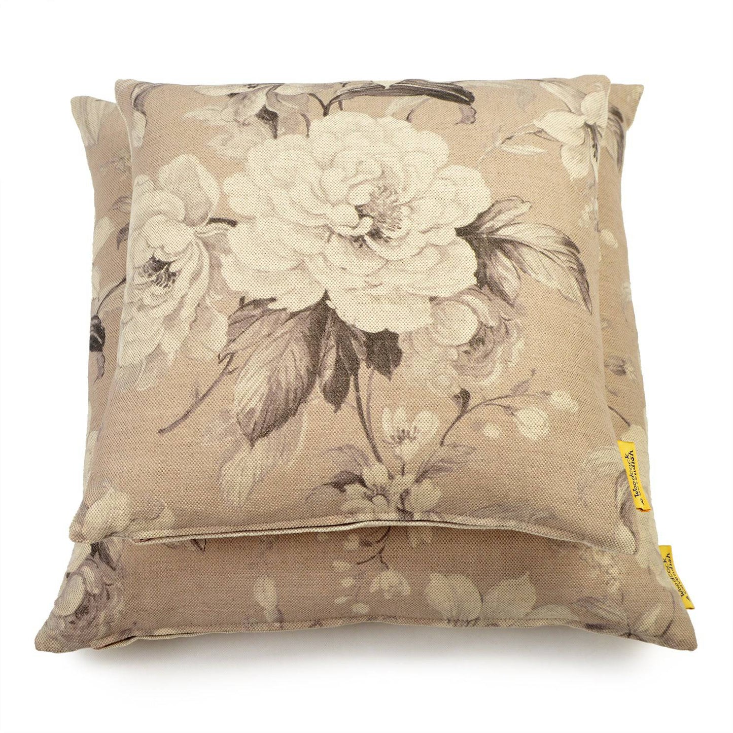 Dark Grey Floral Linen Cushion by Woodcock & Cavendish for sale - Woodcock and Cavendish