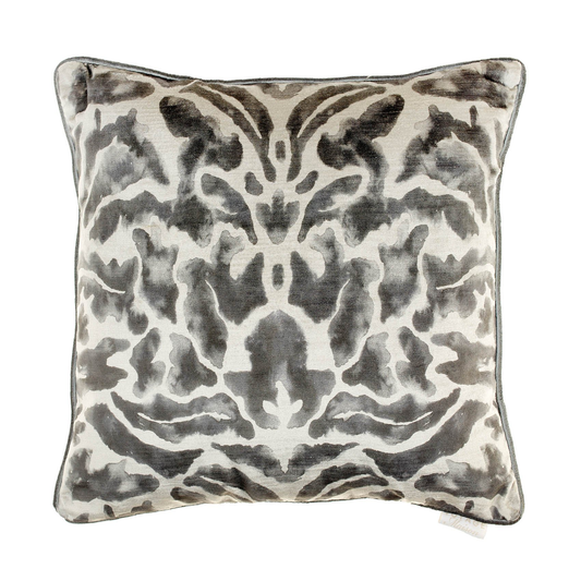 Nikko Charcoal Velvet Cushion for sale - Woodcock and Cavendish