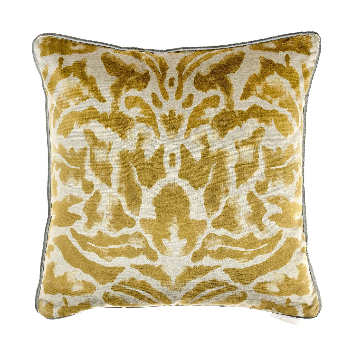 Nikko Citrine Velvet Cushion for sale - Woodcock and Cavendish