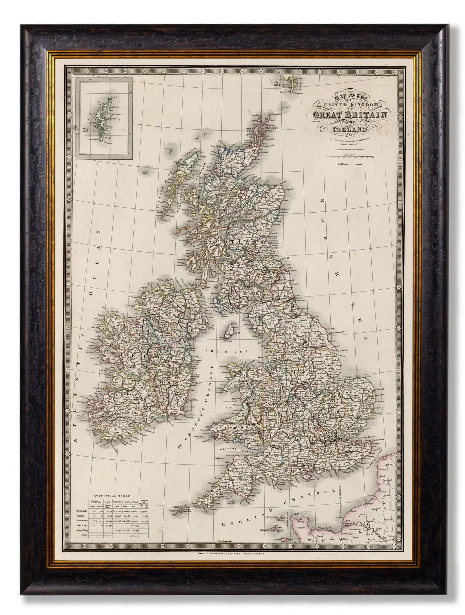 C.1838 Map Of The British Isles Frame for sale - Woodcock and Cavendish
