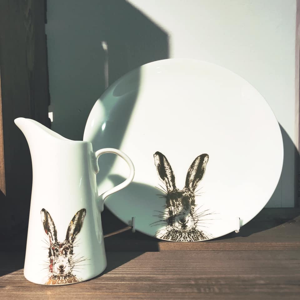Gold Sassy Hare Jug - Large for sale - Woodcock and Cavendish