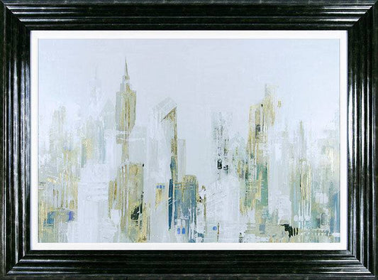 Golden Winter City by Lera - Framed Print for sale - Woodcock and Cavendish