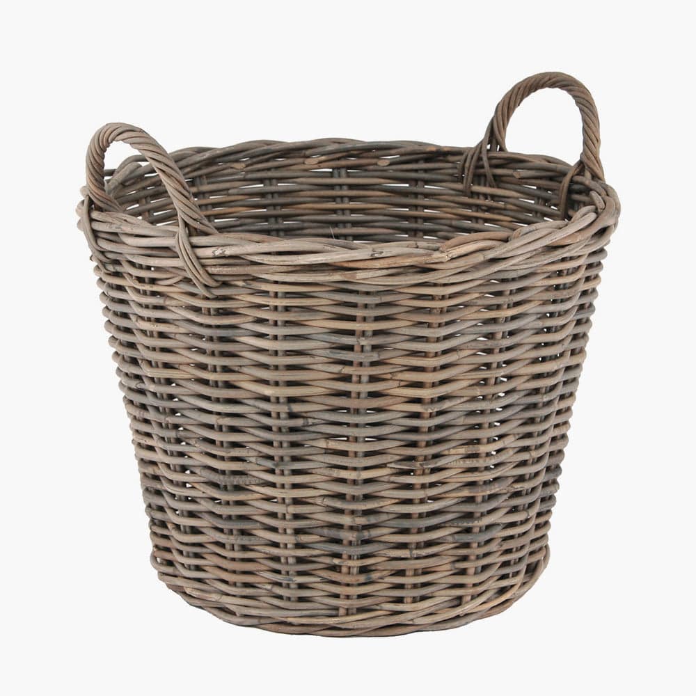 Grey Kubu Round Storage Basket with Handles for sale - Woodcock and Cavendish