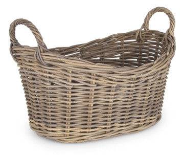 Grey Kubu Wicker Laundry Basket for sale - Woodcock and Cavendish