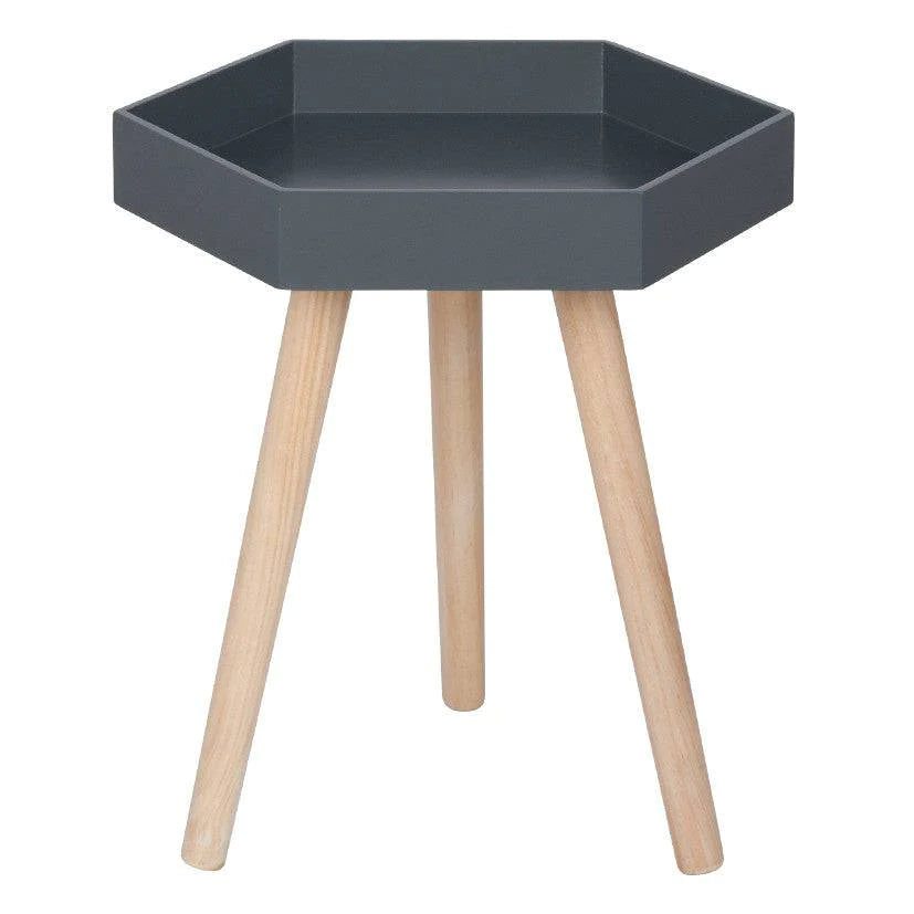 Grey MDF & Natural Pine Wood Hexagon Table K/D for sale - Woodcock and Cavendish