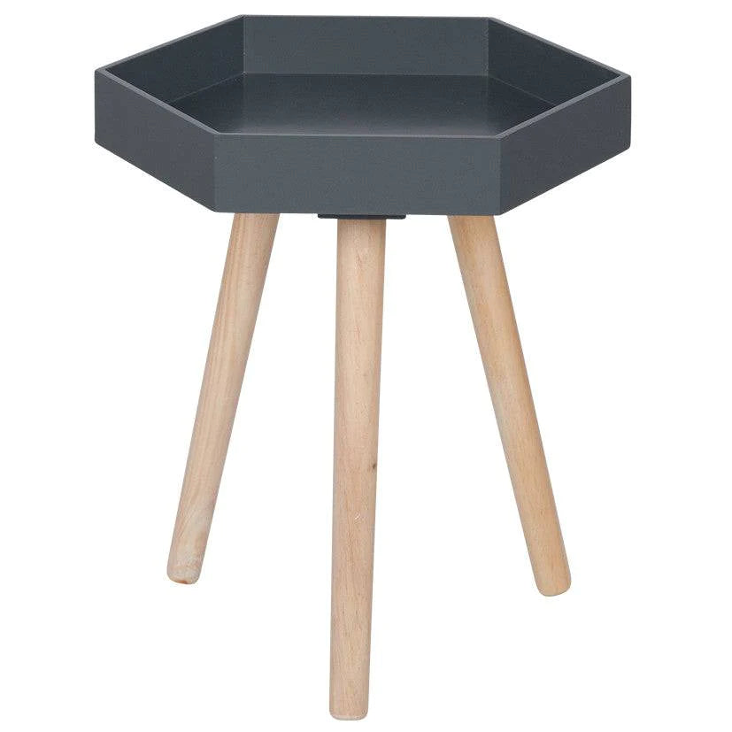 Grey MDF & Natural Pine Wood Hexagon Table K/D for sale - Woodcock and Cavendish