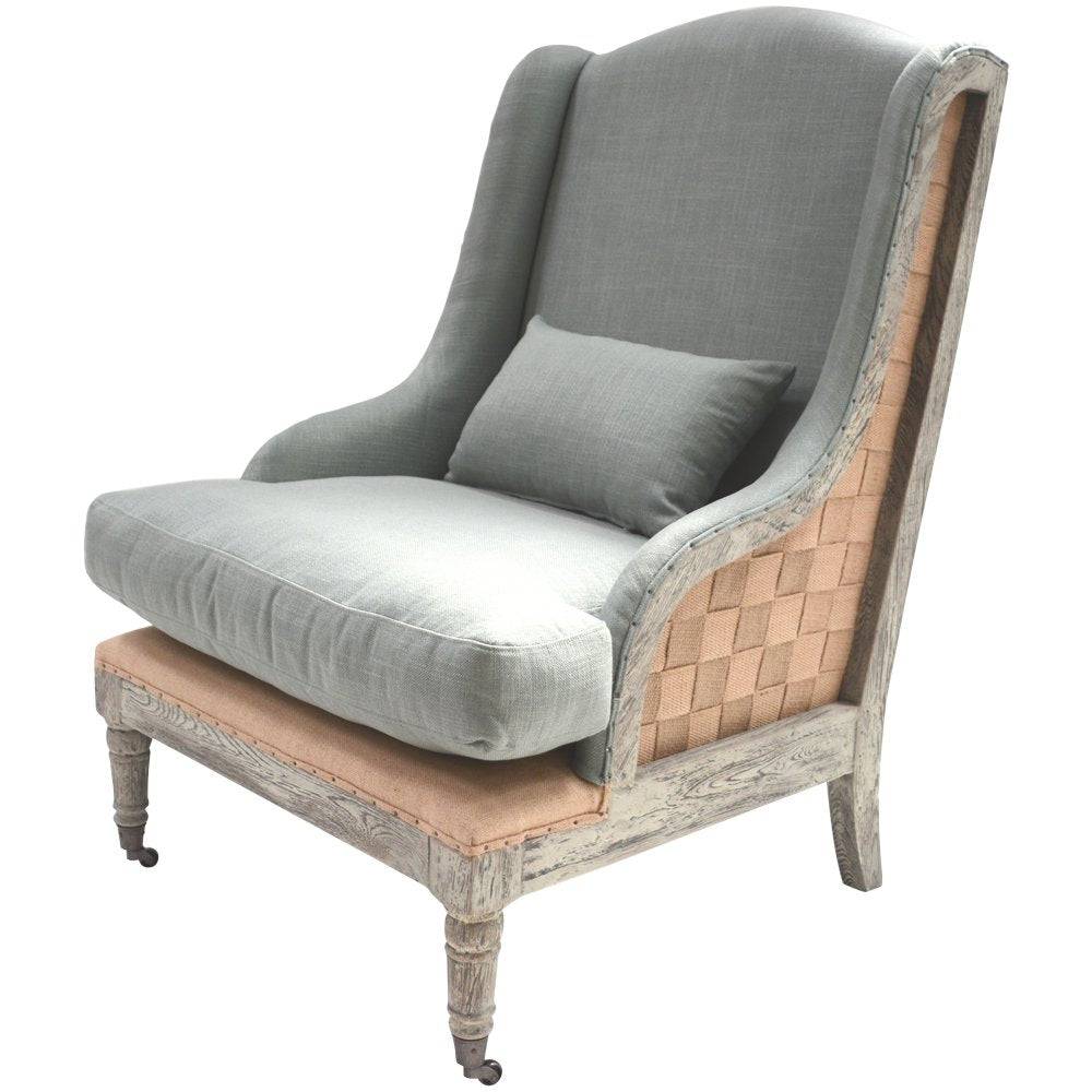 Gustavian Armchair in Swedish Blue for sale - Woodcock and Cavendish