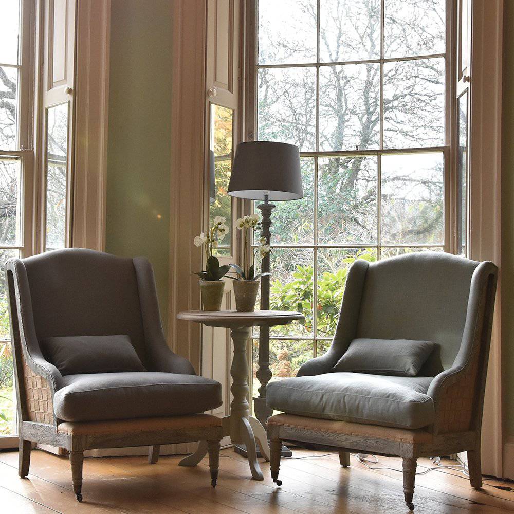 Gustavian Armchair in Swedish Blue for sale - Woodcock and Cavendish
