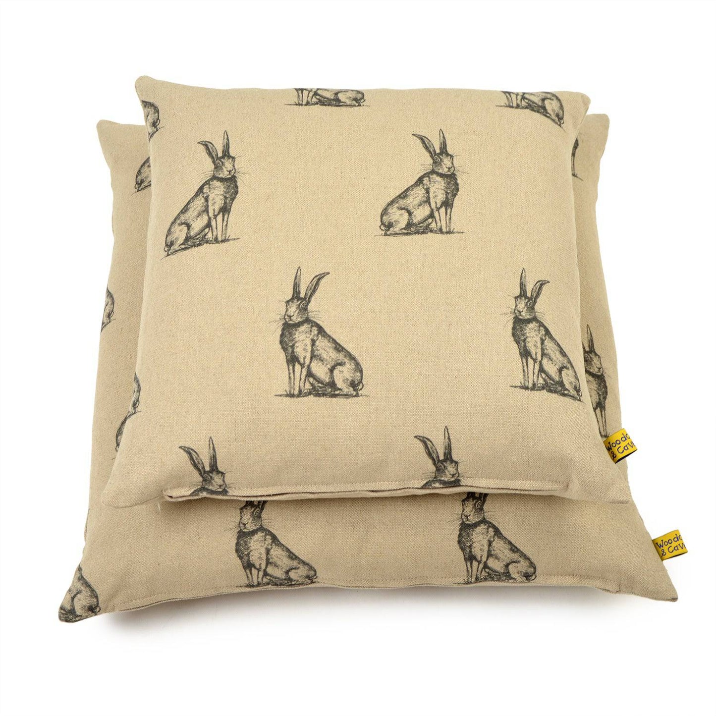 Hares Linen Cushion by Woodcock & Cavendish for sale - Woodcock and Cavendish