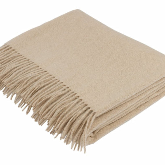 Hogarth Cashmere Natural Brown Throw for sale - Woodcock and Cavendish