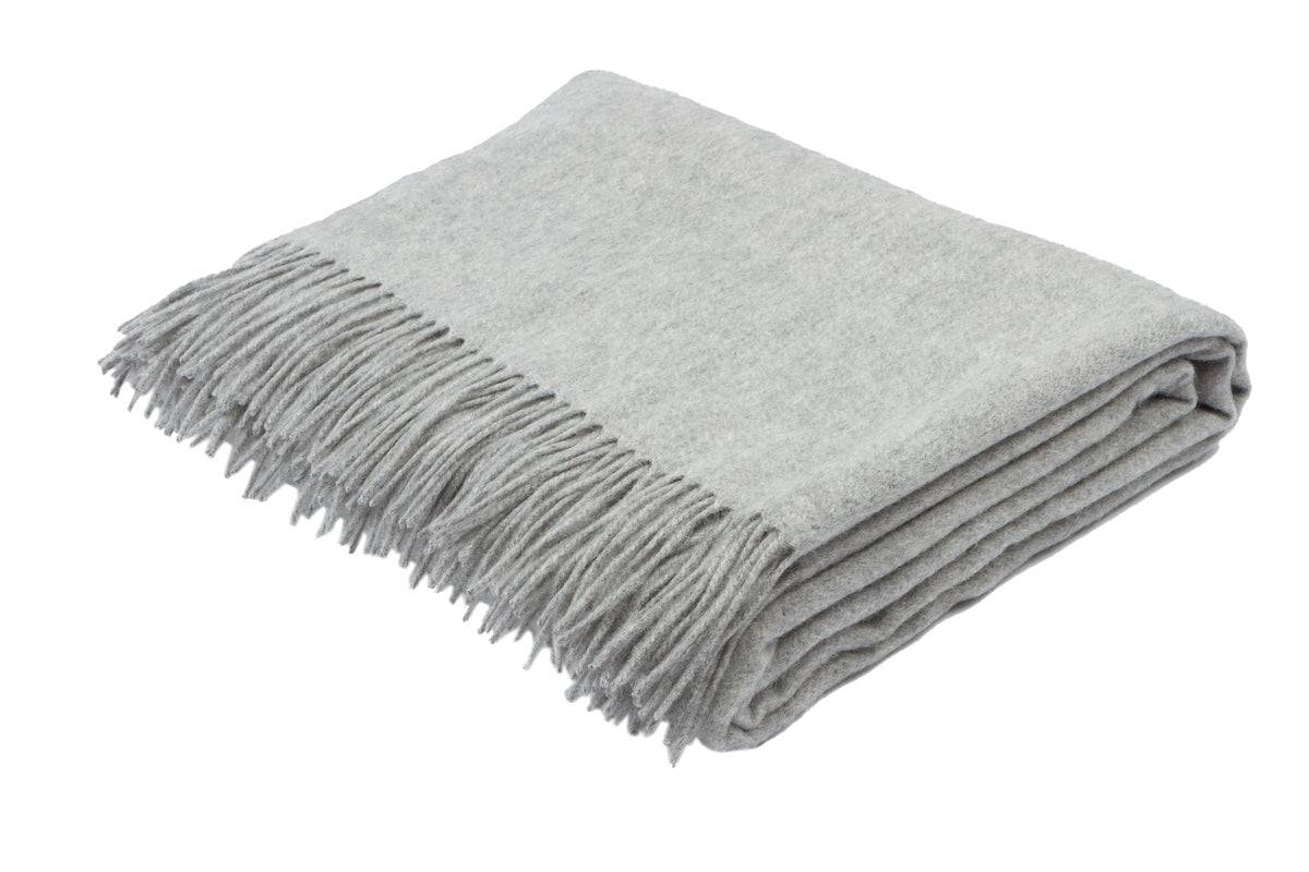 Hogarth Cashmere Oyster Grey Throw for sale - Woodcock and Cavendish