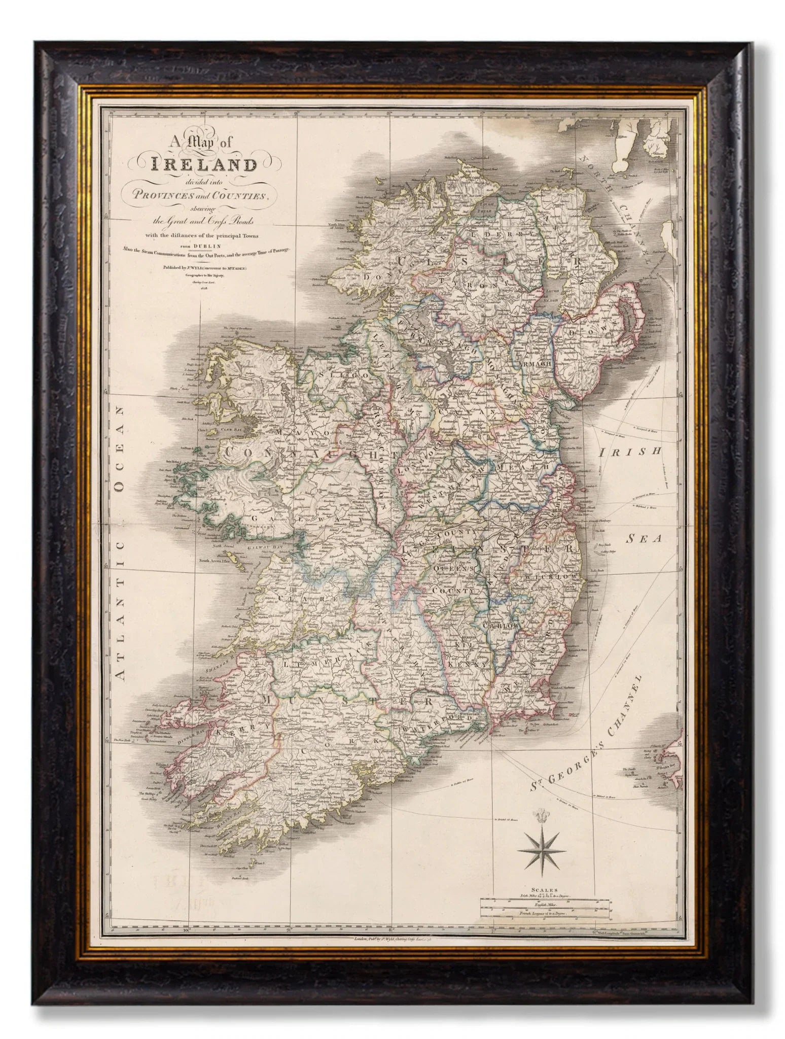 C.1838 Map of Ireland frame for sale - Woodcock and Cavendish
