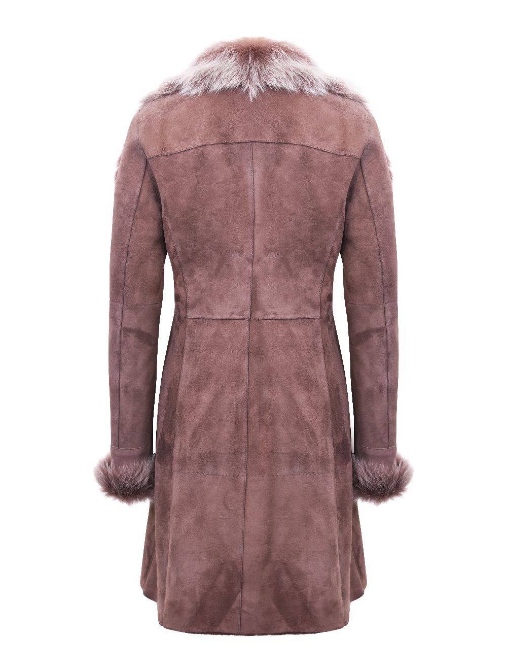 Ladies Merino Auburn Shearling Sheepskin Coat with Toscana Collar-Brissa for sale - Woodcock and Cavendish