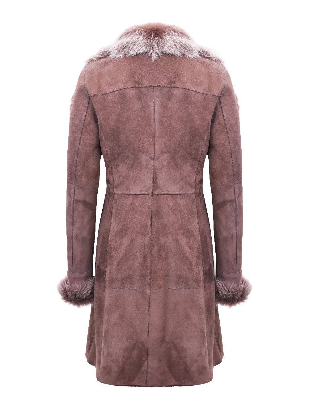 Ladies Merino Auburn Shearling Sheepskin Coat with Toscana Collar-Brissa for sale - Woodcock and Cavendish