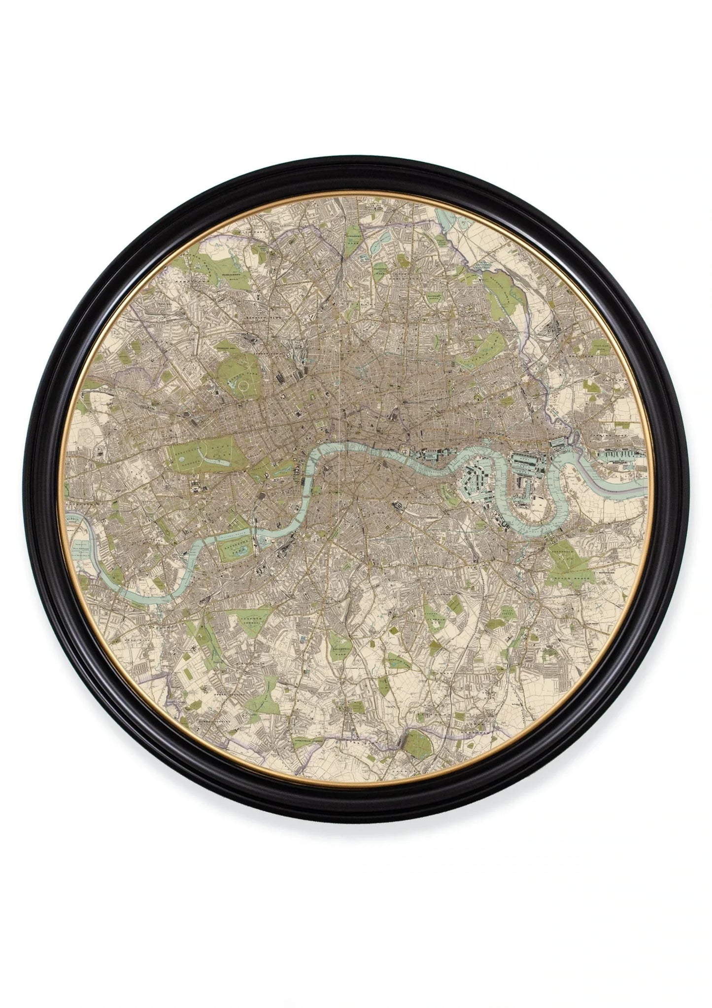 C.1905 Map of London - Round Frame for sale - Woodcock and Cavendish