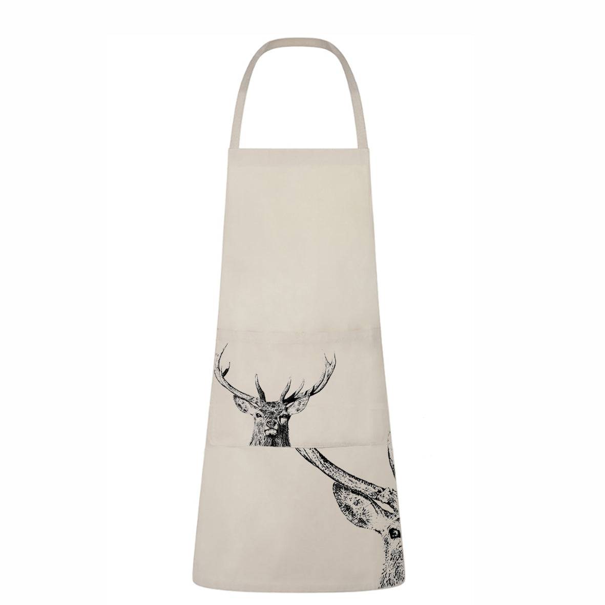 Majestic Stag Apron with Pocket for sale - Woodcock and Cavendish