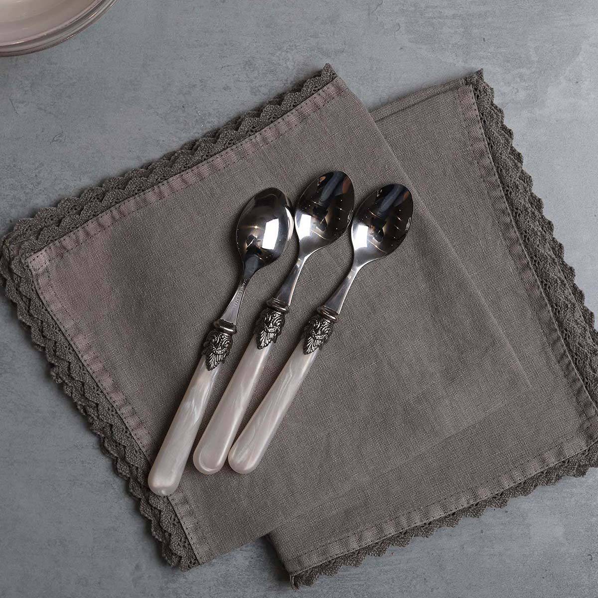 Marina Grey Linen Napkins - Set of 2 for sale - Woodcock and Cavendish