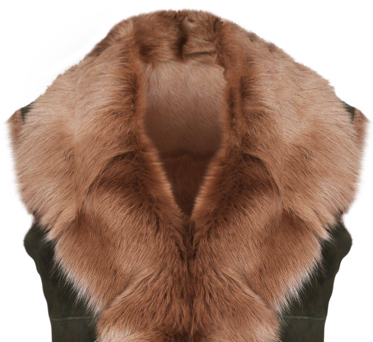 Olive Ladies Toscana Sheepskin Gilet for sale - Woodcock and Cavendish