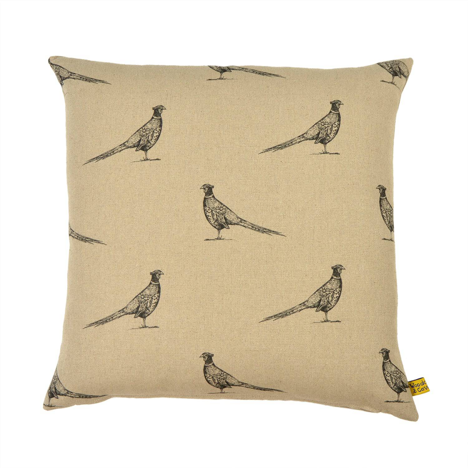 Pheasant Linen Cushion by Woodcock & Cavendish for sale - Woodcock and Cavendish