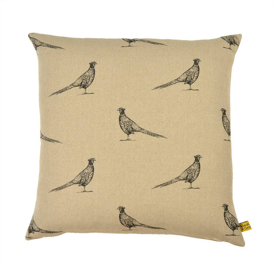 Pheasant Linen Cushion by Woodcock & Cavendish for sale - Woodcock and Cavendish