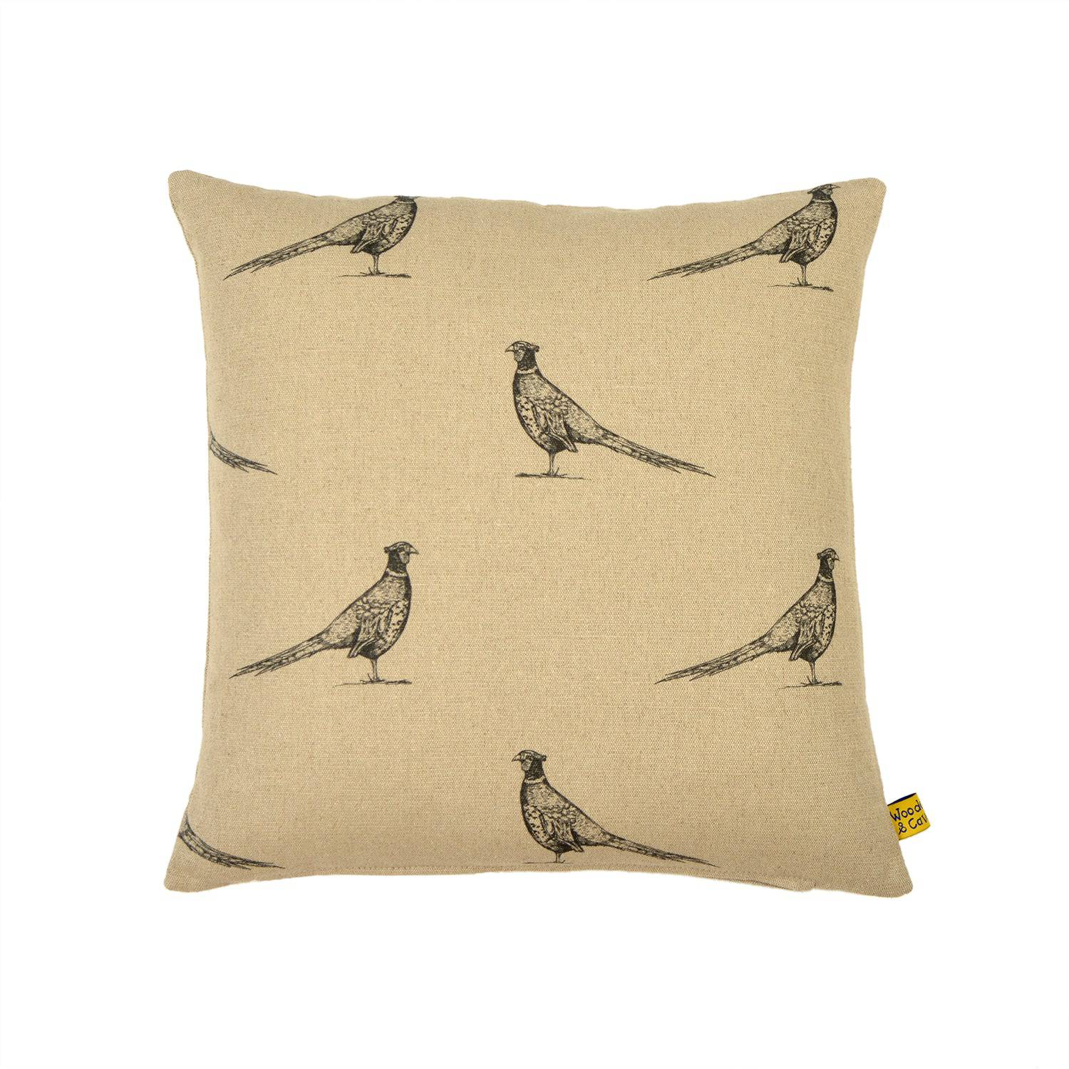 Pheasant Linen Cushion by Woodcock & Cavendish for sale - Woodcock and Cavendish