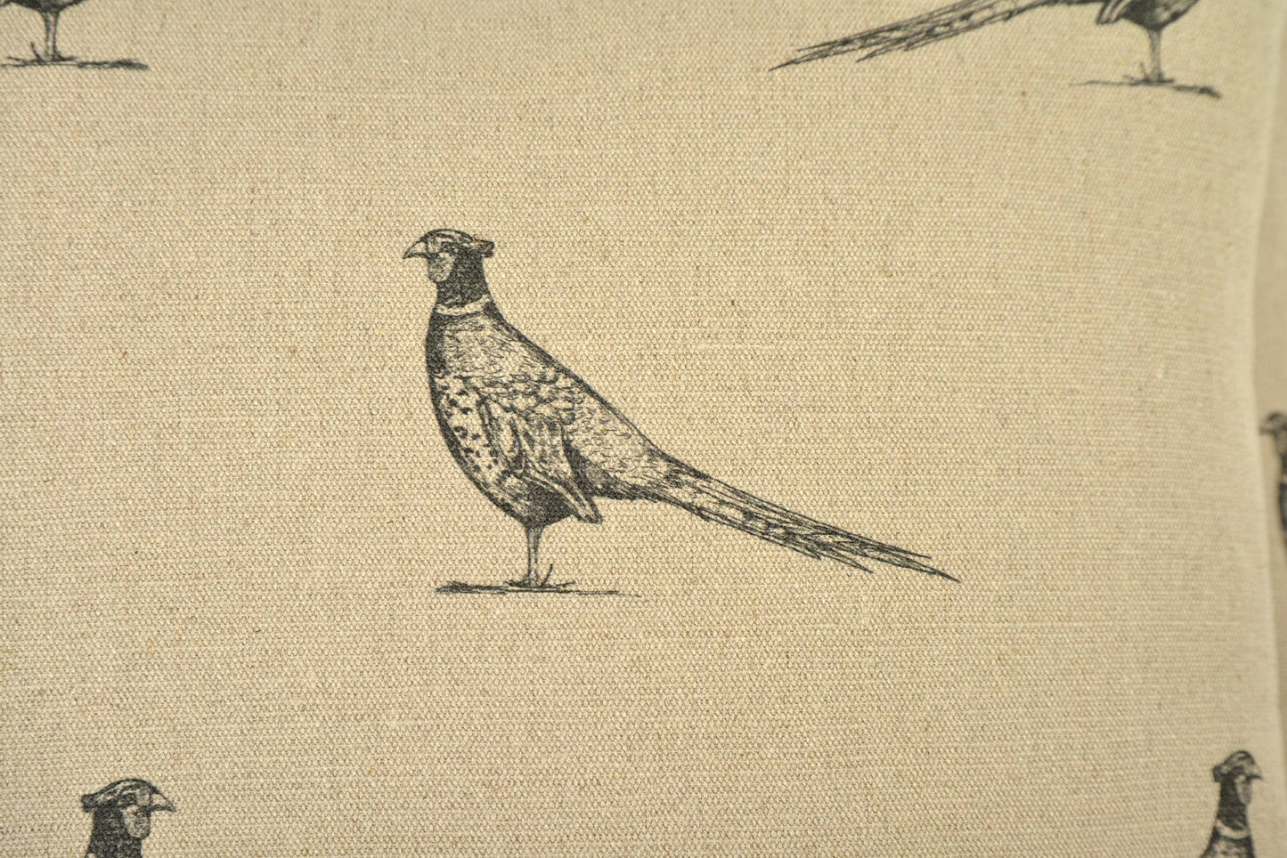 Pheasant Linen Cushion by Woodcock & Cavendish for sale - Woodcock and Cavendish