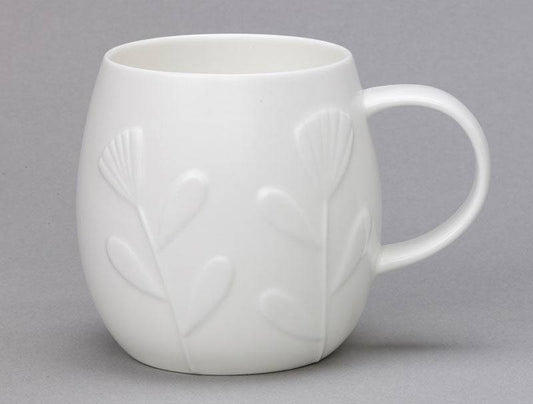 Plum Bud White Bone China Mug - Large for sale - Woodcock and Cavendish